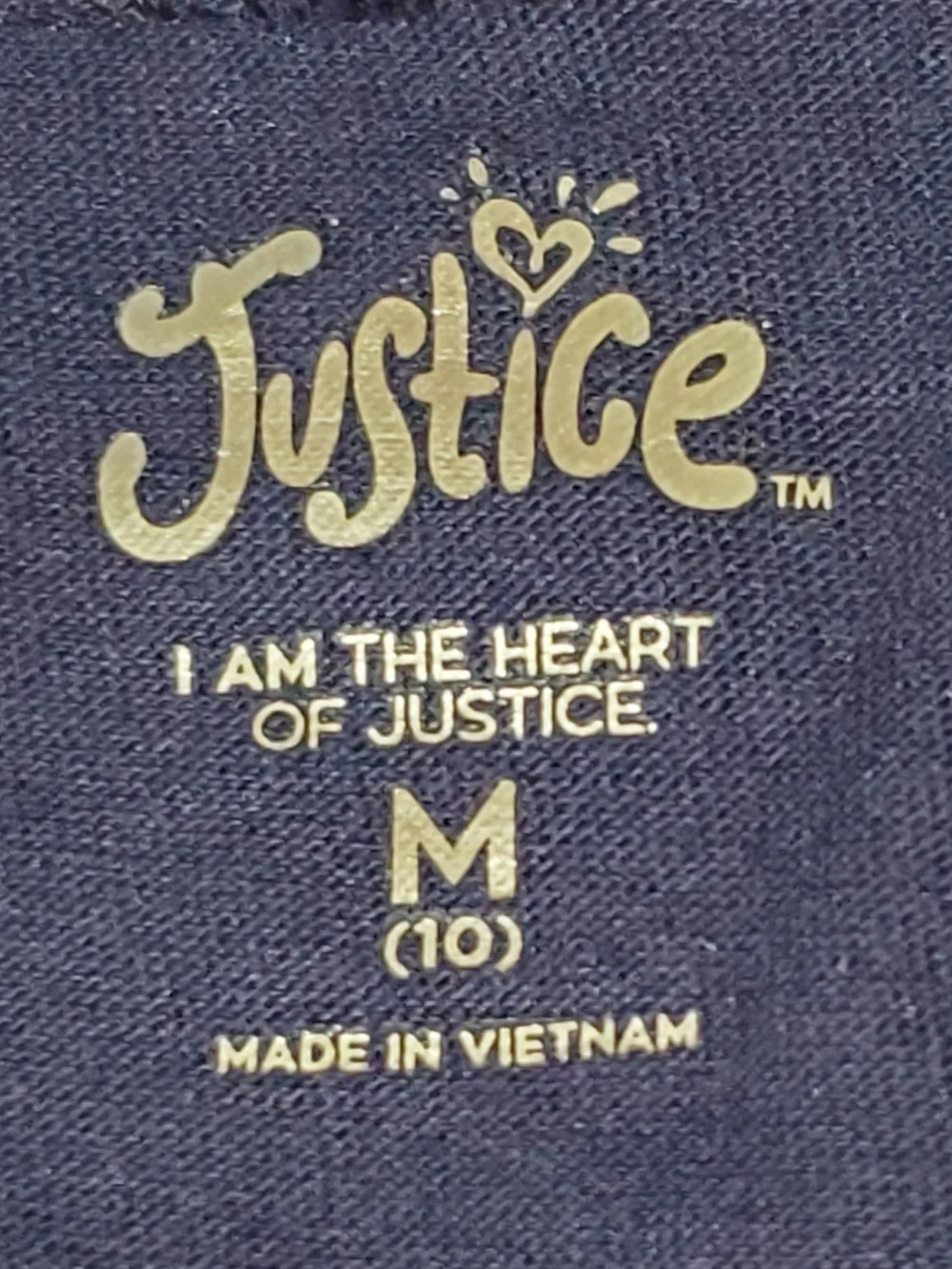 Justice Medium(10) Navy Shirt with Neon Rainbow Winter Graphic